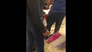 Candid Ass of Girl in Tight Jeans in Store