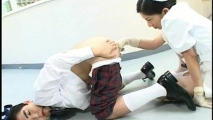 Japanese Nurse Gloved Prostate Handjob