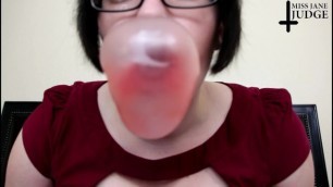 Bubble Gum Babe Blows Big Bubbles
