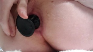 First Time Huge Buttplug in my Tight Virgin Asshole