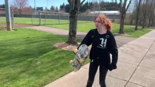 Redhead Skater Girl and Skater Boy Fuck around before Quarantine
