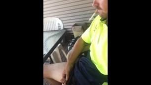 Aussie Tradie Soft Piss on Smoke Break