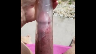 Trying out new Premium Penis Pump outside and more