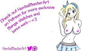 Fairy Tale Lucy Heartfilia Topless Posing Fan Art Speed Drawing